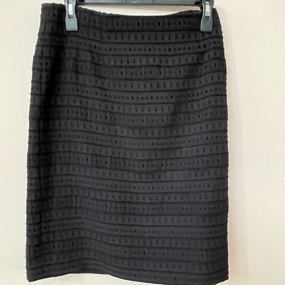 Josephine Chaus Black Eyelet Lace Skirt